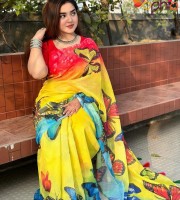 Digital Print Chanderi Silk  Saree OP-957