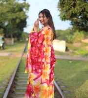 Digital Print Chanderi Silk Saree-OP-967