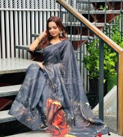 Digital Print Chanderi Silk Saree-OP-968