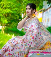 Halfsilk Saree Without Blouse Pcs 4303-1