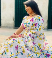 Trendy New Half Silk Sharee-OP-975